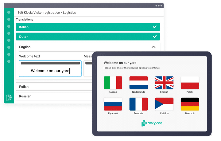 Peripass supports multiple languages