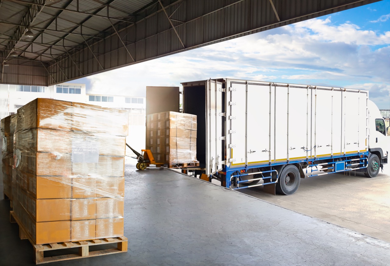 Truck loading at a dock