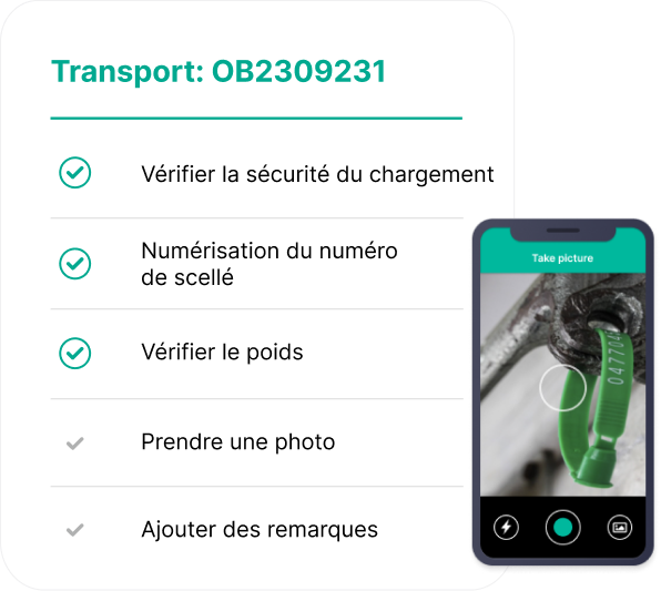 Liste de controle de Peripass Yard Operator App